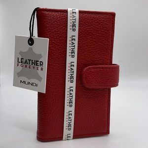 Mundi Leather Forever Double Card Case Red Genuine Leather
